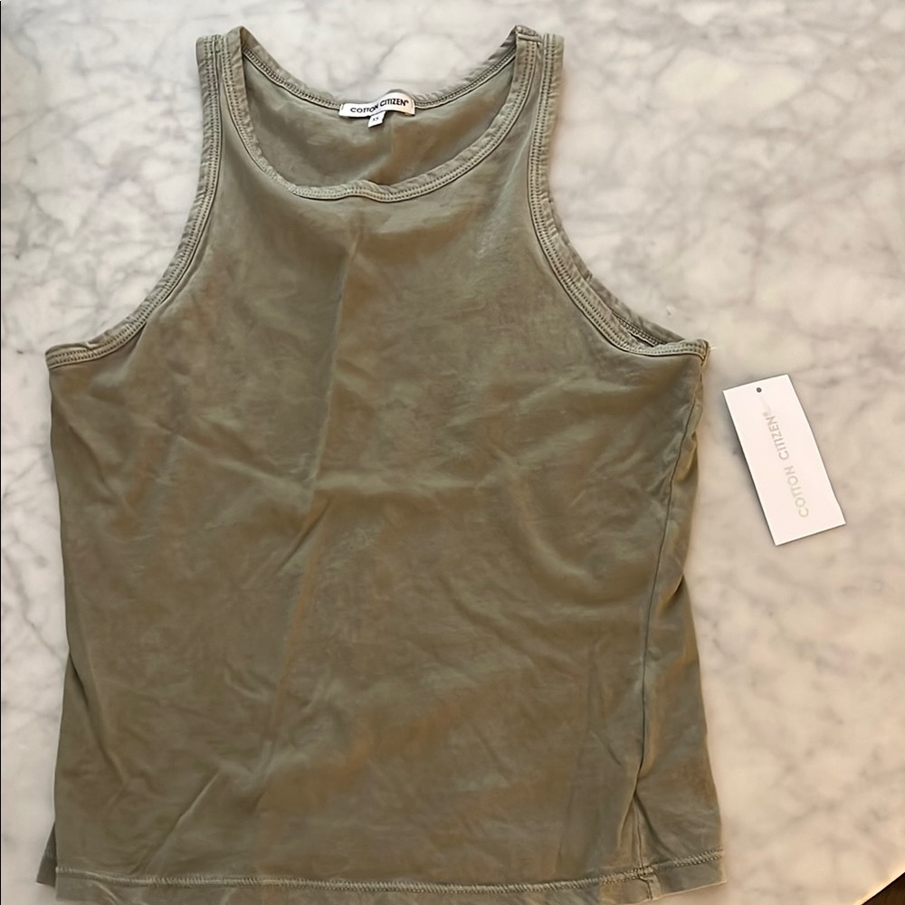 Cotton Citizen Green Fitted Tank Top